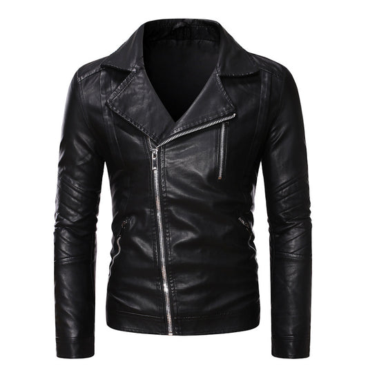 Men's Spring Locomotive Pure Leather Jacket