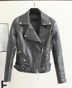 Pure Leather Women's Moto Jacket Zip Rock Style